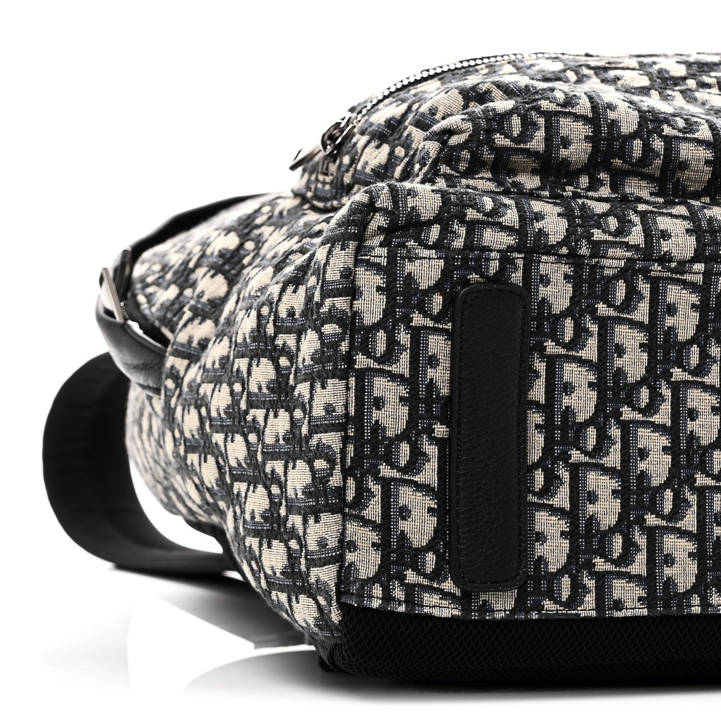 Oblique Calfskin Rider Backpack Beige Black
