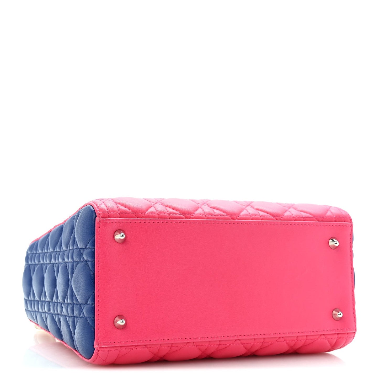 Lambskin Cannage Medium Tri-Color Lady Dior Pink Blue Yellow