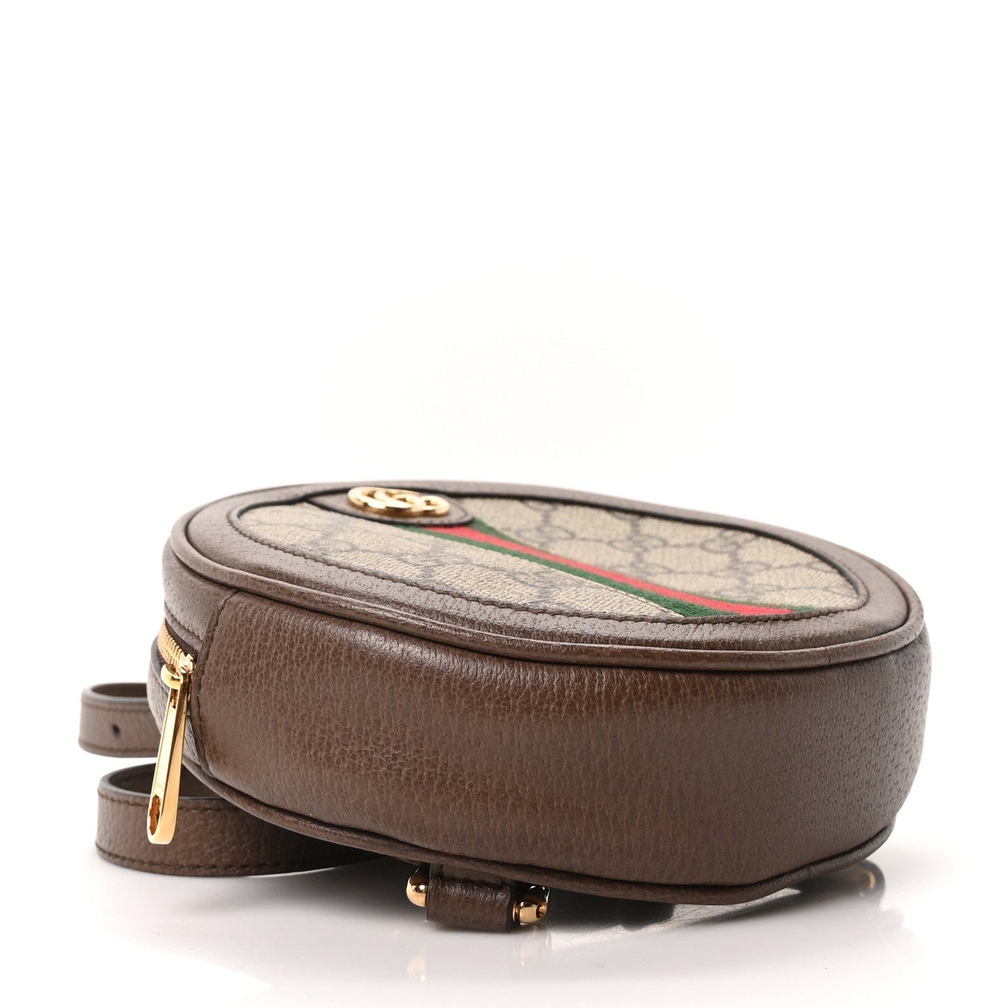 GG Supreme Monogram Web Mini Ophidia Round Backpack Brown