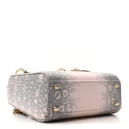 Lizard Ombre Mini Lady Dior Light Pink
