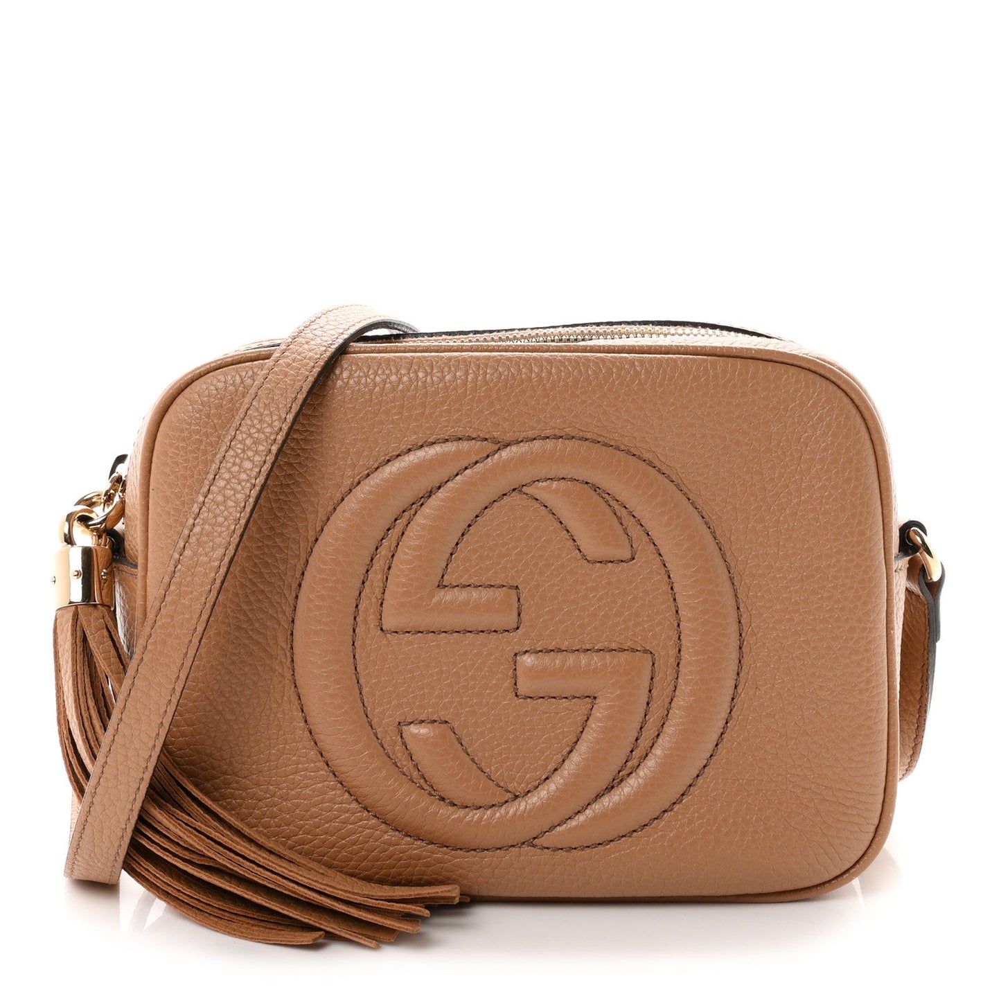 Pebbled Calfskin Small Soho Disco Bag Camelia