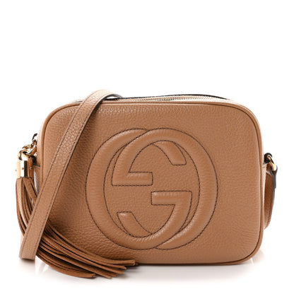 Pebbled Calfskin Small Soho Disco Bag Camelia