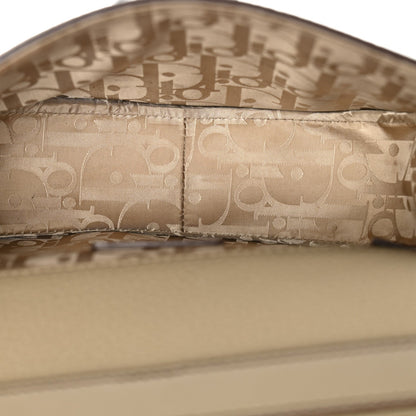 Grained Calfskin Mini Gallop Bag With Strap Beige