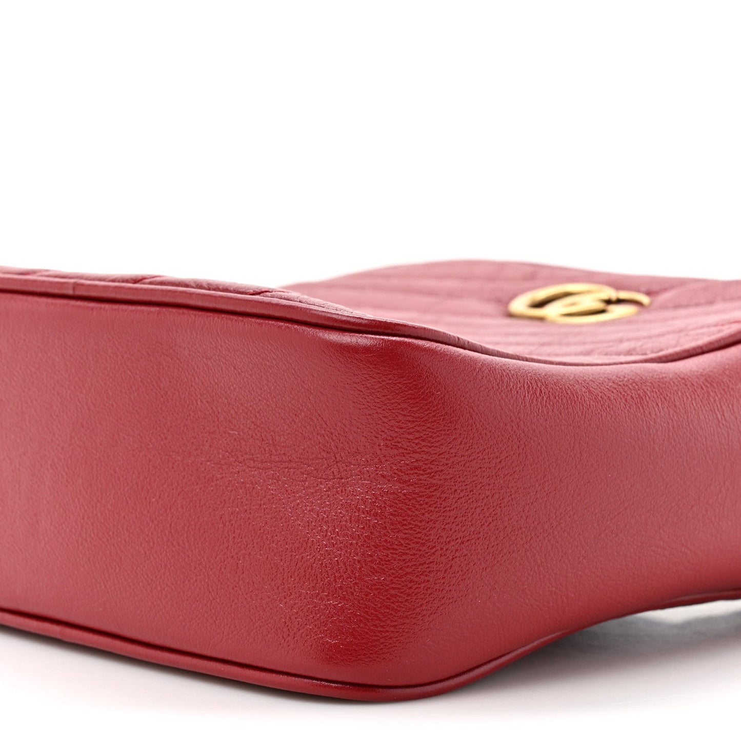 Azalea Calfskin Matelasse Diagonal Tall GG Marmont Crossbody Bag Romantic Cerise
