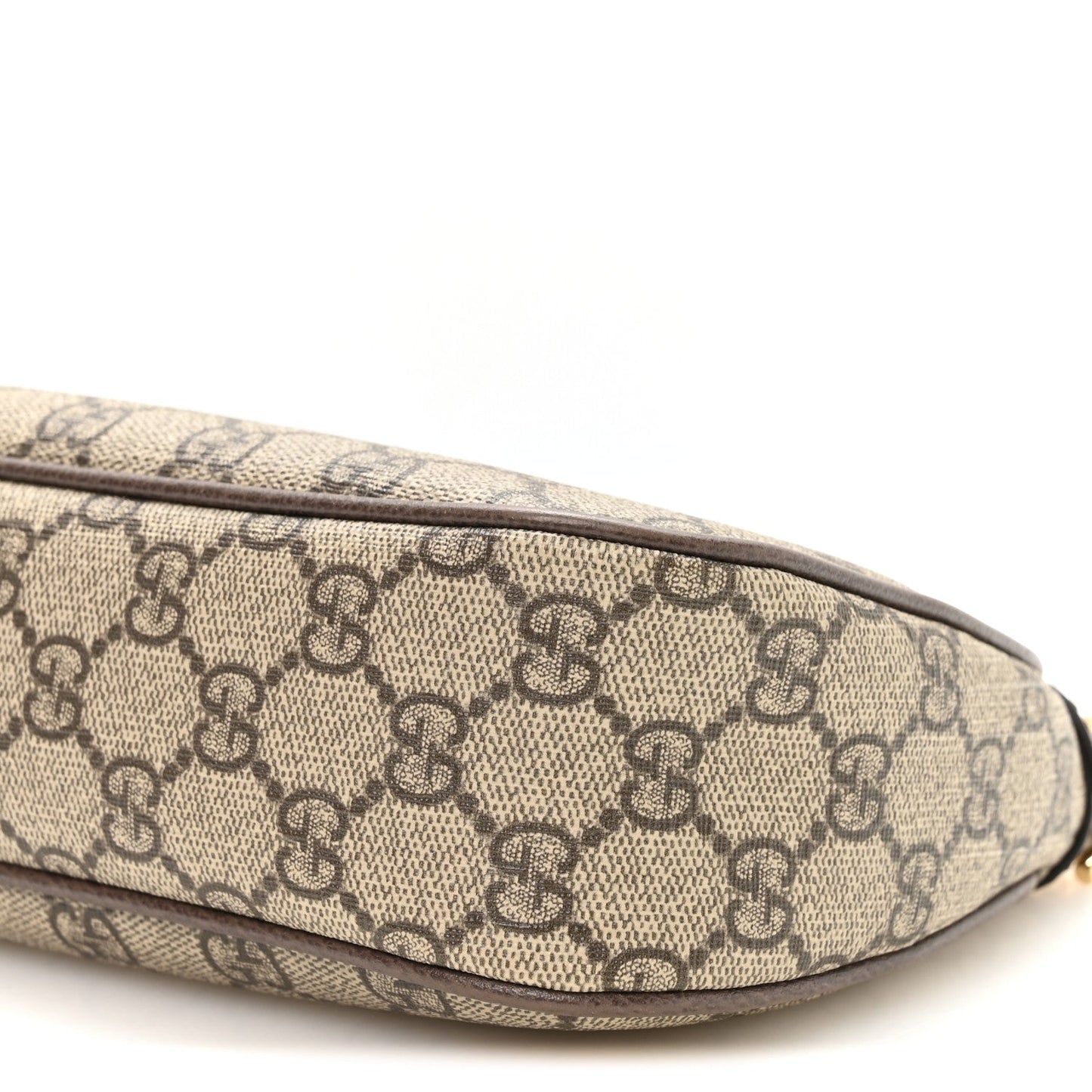 GG Supreme Monogram Textured Dollar Calfskin Web Small Ophidia GG Handbag Beige Ebony New Acero