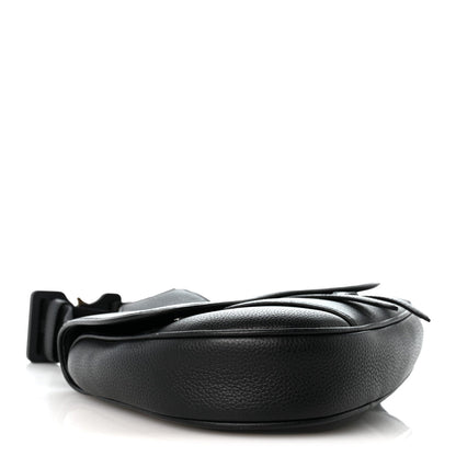 Grained Calfskin Kim Jones Saddle Bag Black