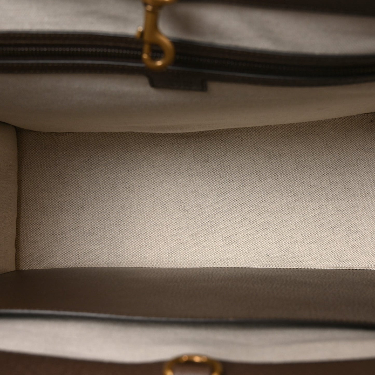 GG Supreme Monogram Textured Dollar Calfskin Web Large Ophidia Tote Bag Beige Ebony