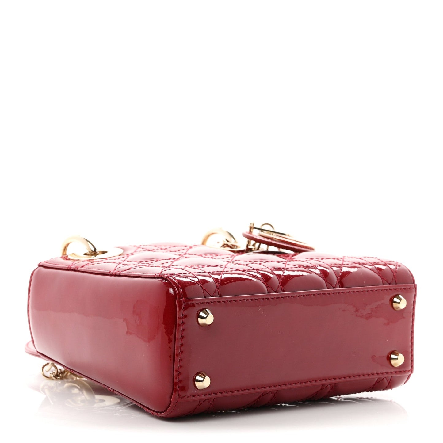 Patent Cannage Mini Lady Dior Red