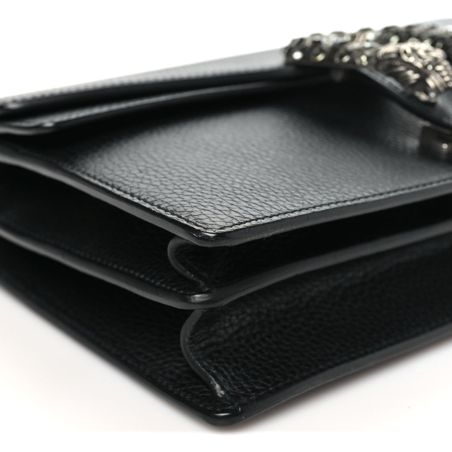 Pebbled Calfskin Small Dionysus Shoulder Bag Black