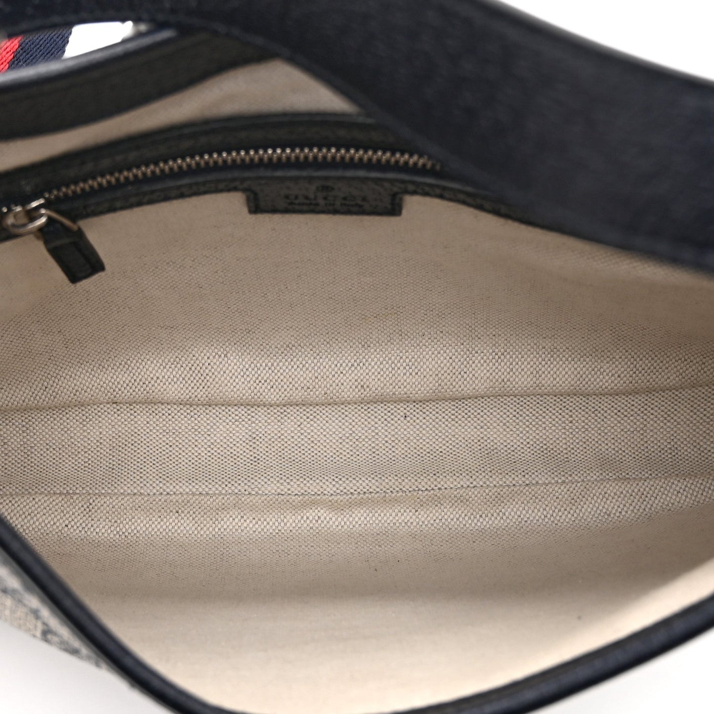 GG Supreme Monogram Textured Dollar Calfskin Web Small Jackie 1961 Hobo Beige Blue