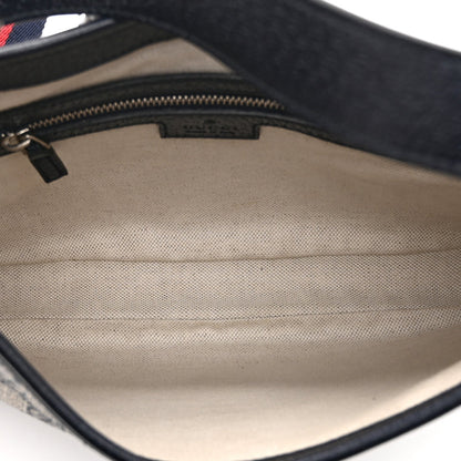 GG Supreme Monogram Textured Dollar Calfskin Web Small Jackie 1961 Hobo Beige Blue