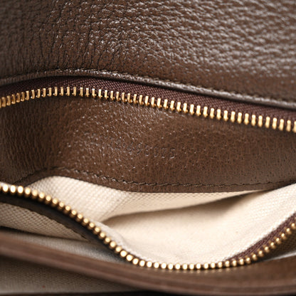 GG Supreme Monogram Textured Dollar Calfskin Web Medium Blondie Top Handle Shoulder Flap Bag Beige Ebony New Acero