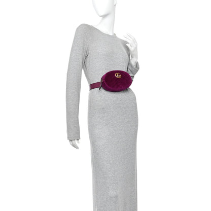 Velvet Matelasse GG Marmont Belt Bag 75 30 Fuchsia Violet Cyclamen