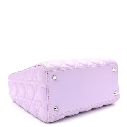 Lambskin Cannage Medium Lady Dior Purple