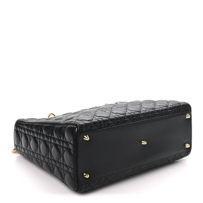 Lambskin Cannage Large Lady Dior Black