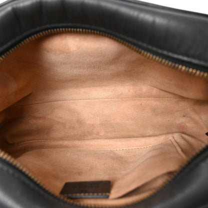 Calfskin Matelasse Small GG Marmont Chain Shoulder Bag Black