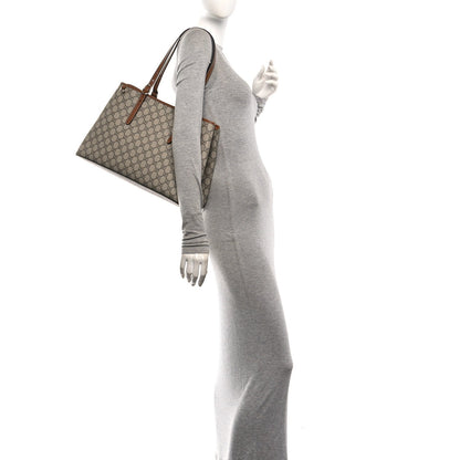 GG Supreme Monogram Emblem Large Tote Bag Beige Dark Brown
