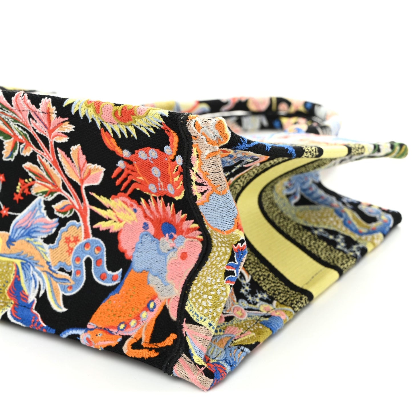 Canvas Zodiac Fantastico Embroidered Medium Book Tote Black Multicolor