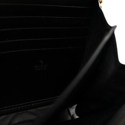 Calfskin Matelasse GG Marmont Chain Wallet Black