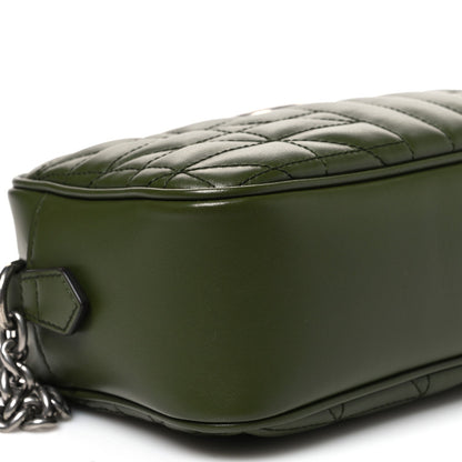 Calfskin Matelasse Aria Small GG Marmont Chain Shoulder Bag Military Wood