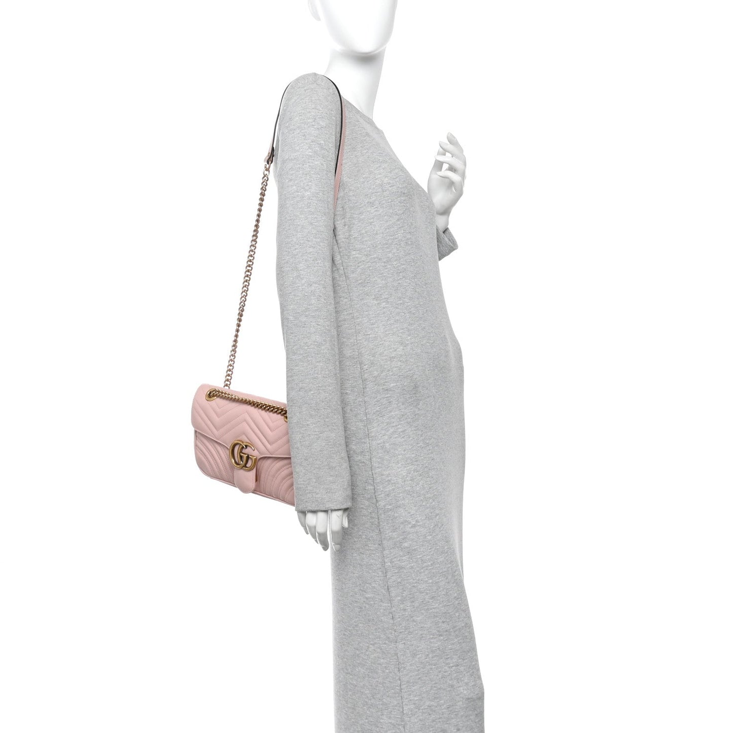 Calfskin Matelasse Small GG Marmont Shoulder Bag  Perfect Pink