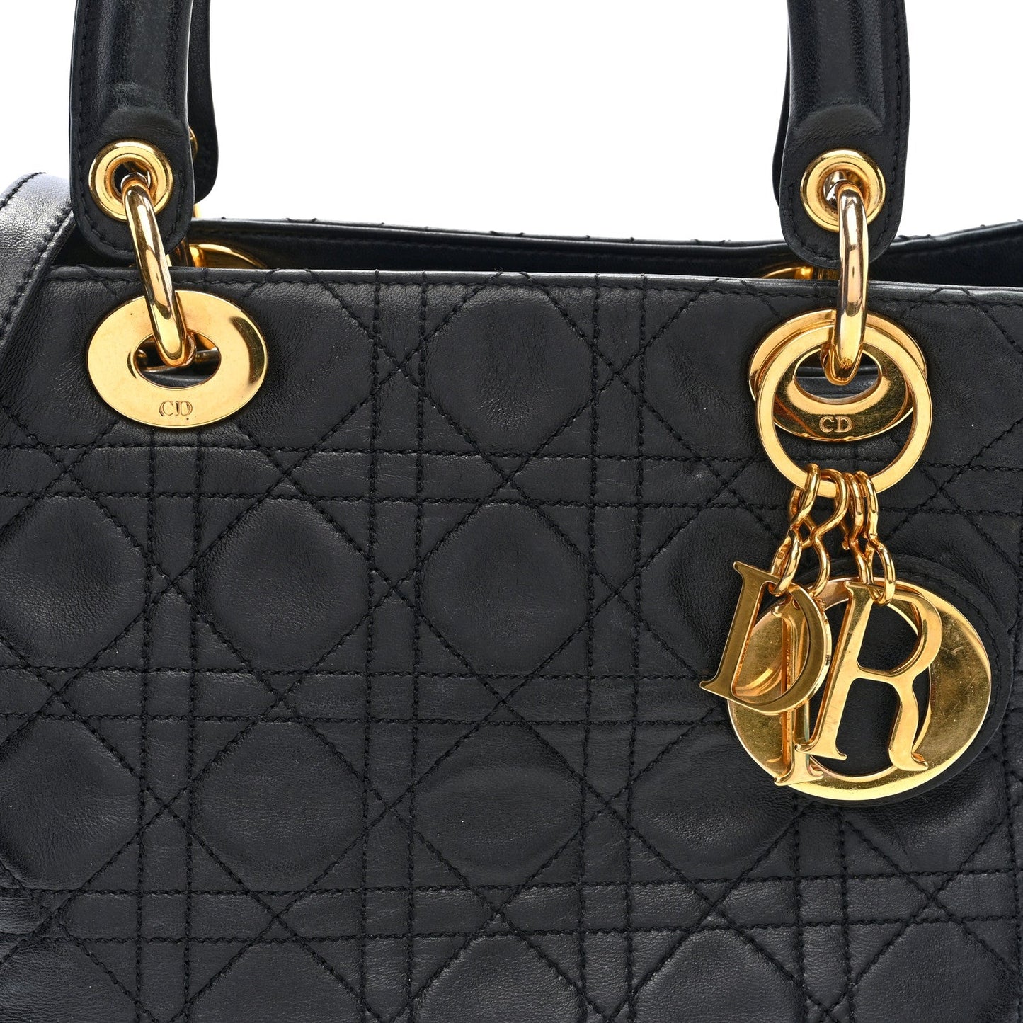 Lambskin Cannage Medium Lady Dior Black