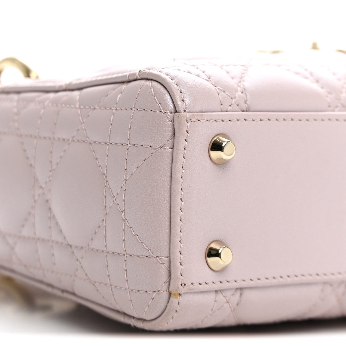 Metallic Lambskin Cannage Mini Lady Dior Lotus