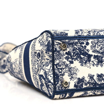 Canvas Toile De Jouy Embroidered Medium Lady D-Lite Navy