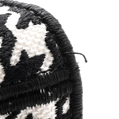 Canvas Houndstooth Embroidered Medium Lady D-Lite Black White