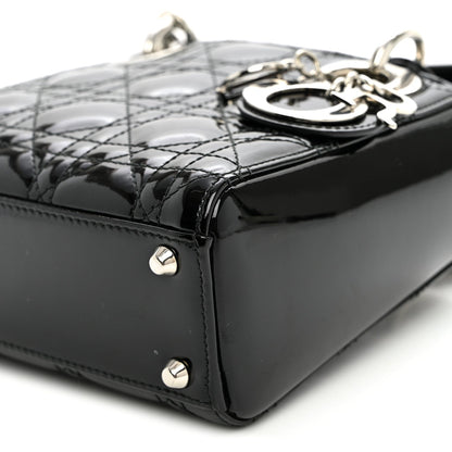 Patent Cannage Mini Lady Dior Black