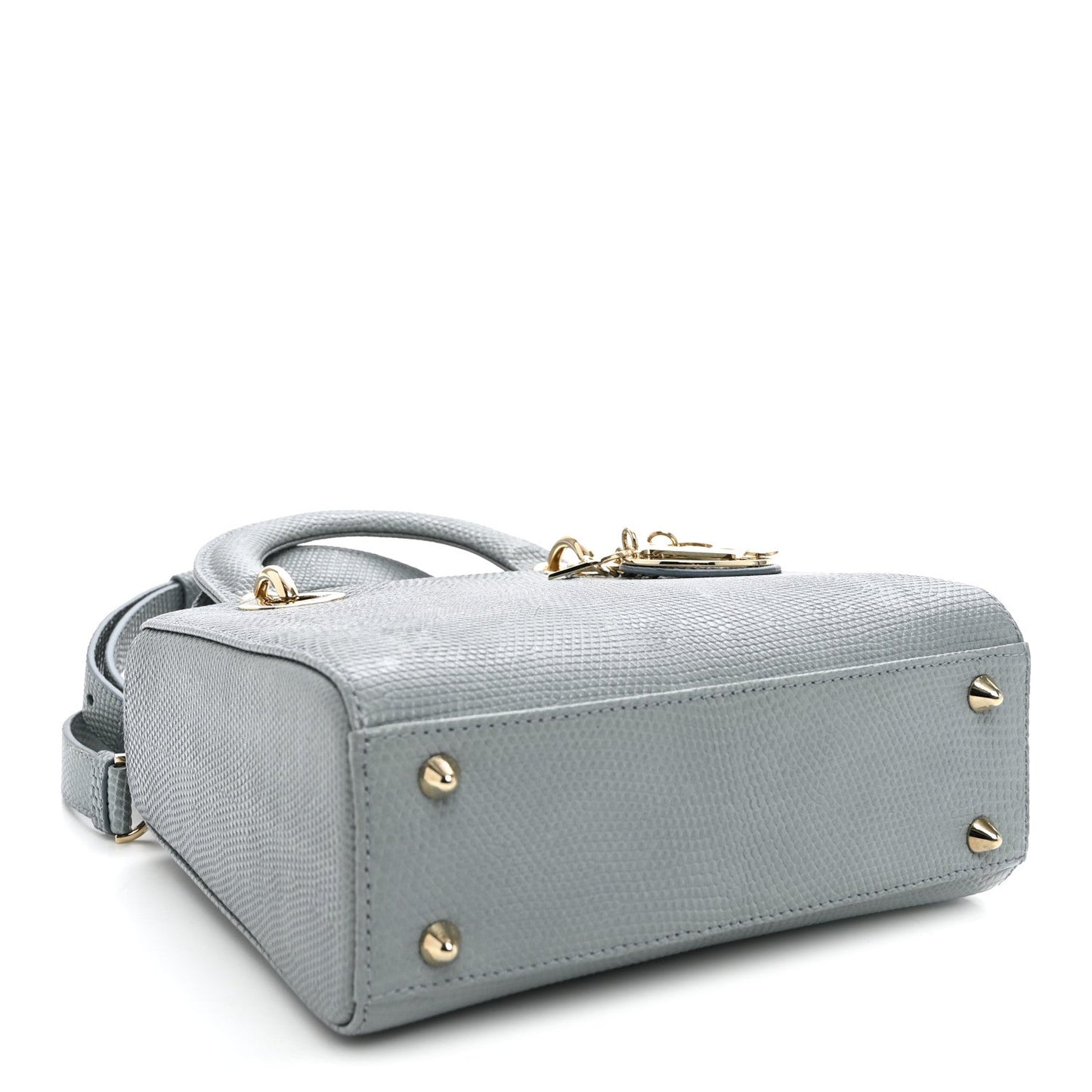 Lizard Small Lady Dior Cloud Blue