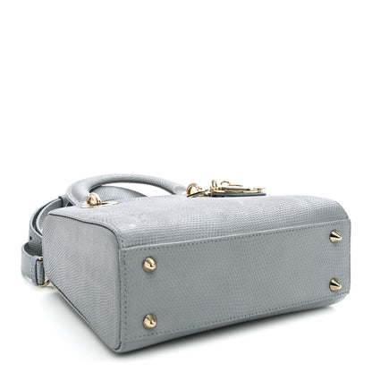 Lizard Small Lady Dior Cloud Blue