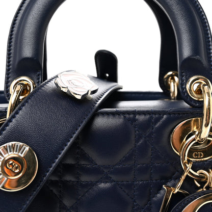 Lambskin Cannage Small Lucky Badges My Lady Dior Navy