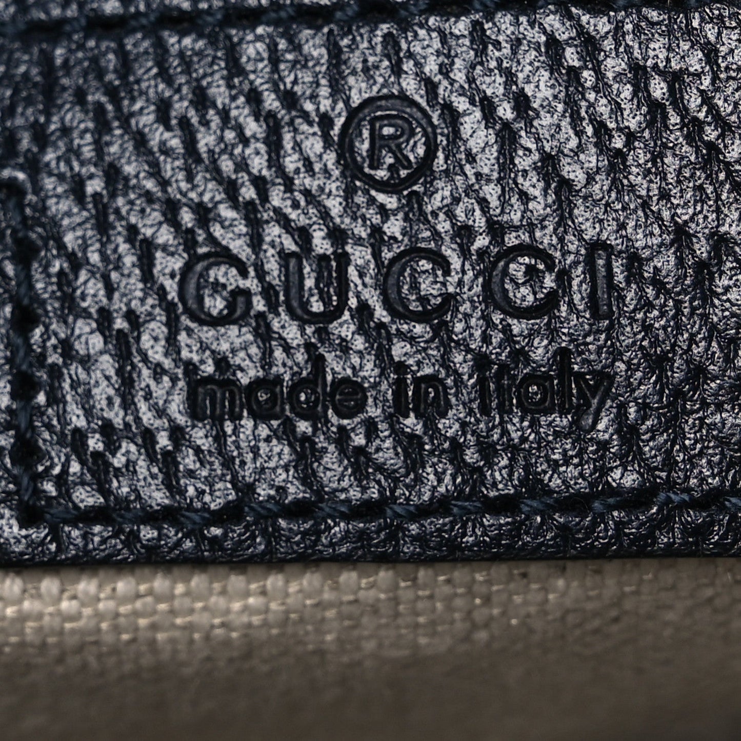 GG Supreme Monogram Textured Dollar Calfskin Web Studded Mini Ophidia Flap Shoulder Bag Beige Blue