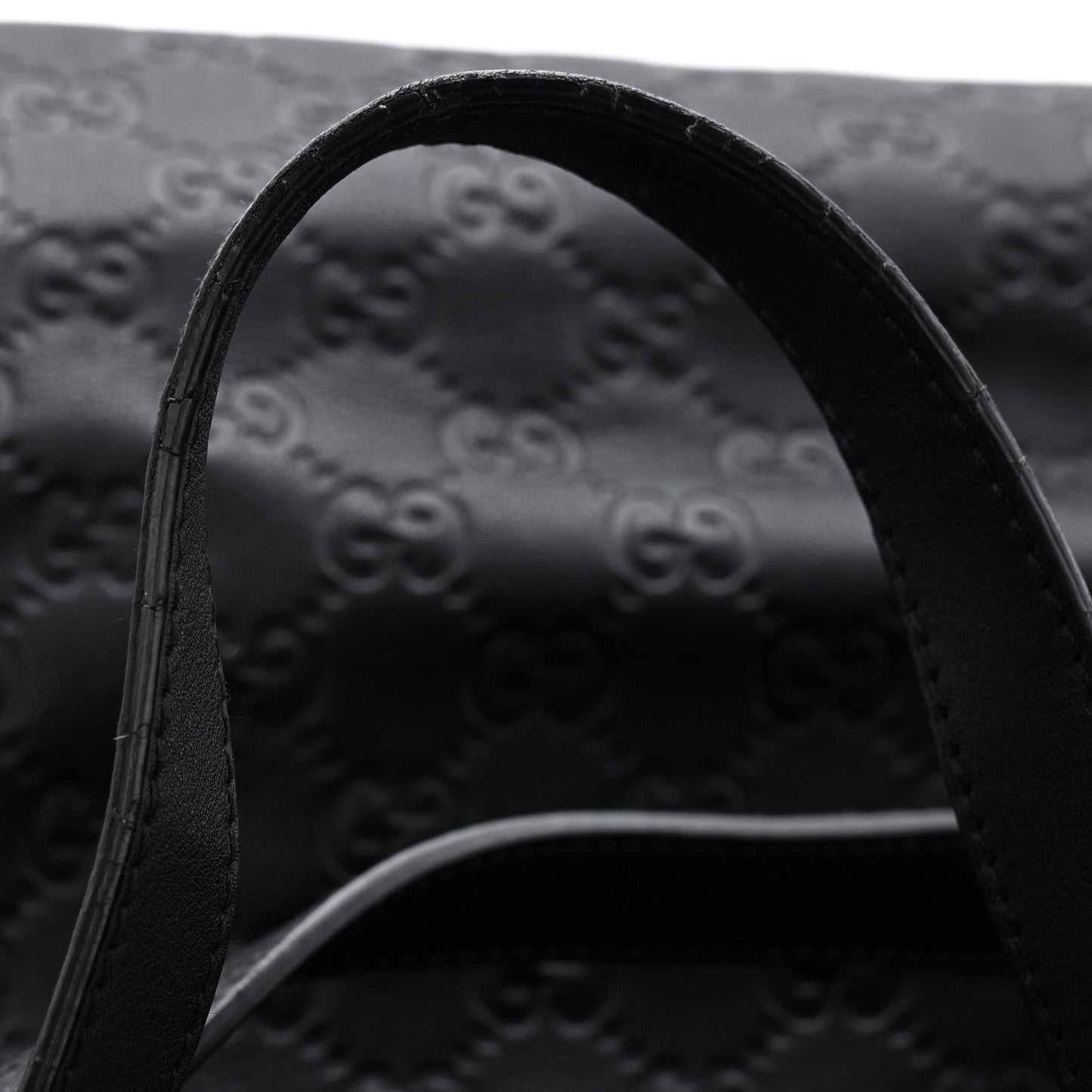 Guccissima Medium Zippered Shopping Tote Black