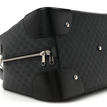GG Supreme Monogram Azalea Calfskin Retro Interlocking G Large Duffle Bag Black Grey