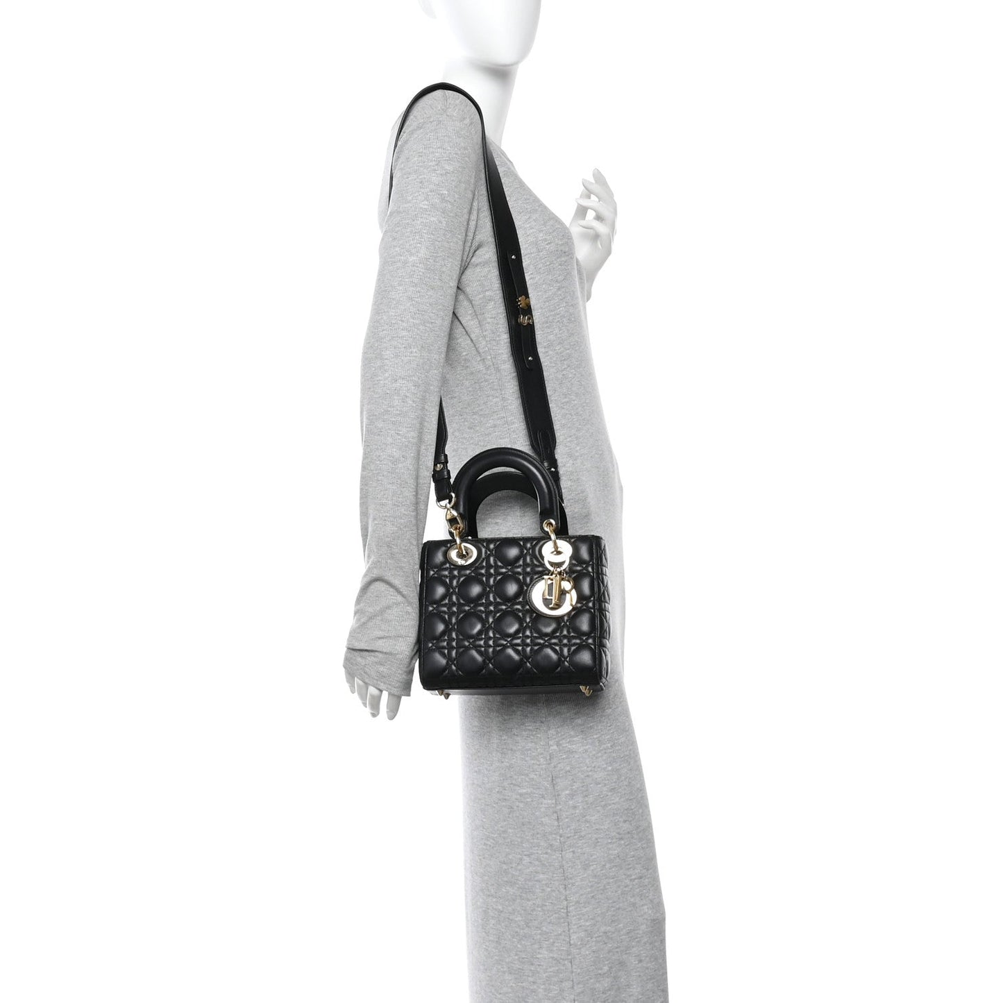 Lambskin Cannage Small My ABCDior Lady Dior Black