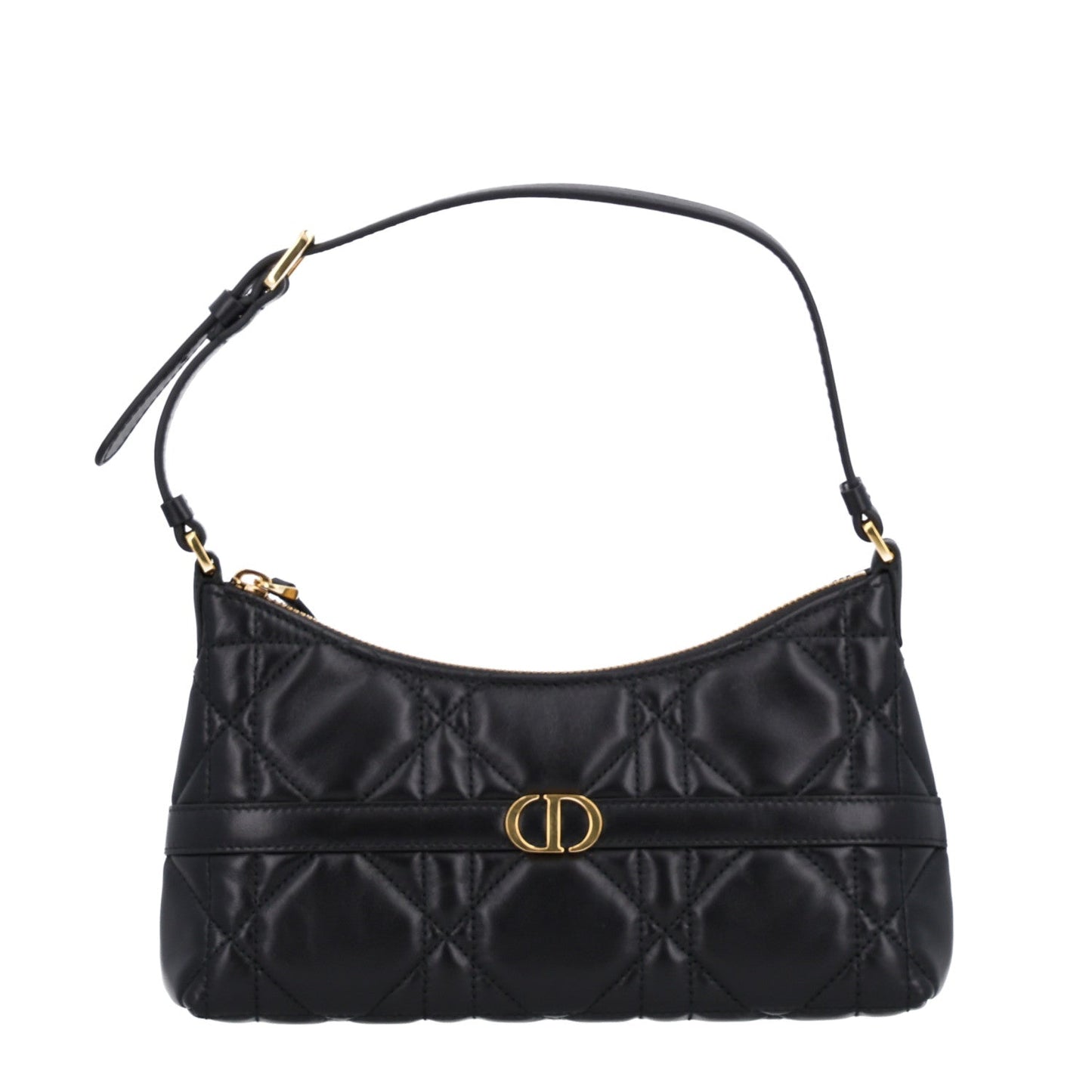 Calfskin Macrocannage Miss Caro Mini Hobo Bag Black