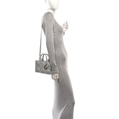 Calfskin Macrocannage Mini Book Tote Grey