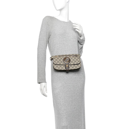 GG Supreme Monogram Textured Dollar Calfskin Blondie Belt Bag Beige Ebony New Acero