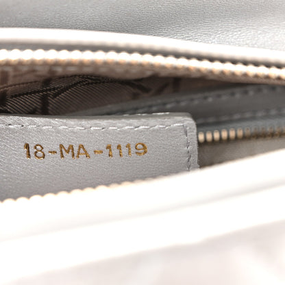 Pearly Lambskin Cannage Medium Lady Dior Grey