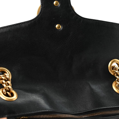 Calfskin Matelasse Small GG Marmont Shoulder Bag Black