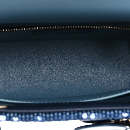 Calfskin Sequin Gradient Stitched Small Lady Dior Blue