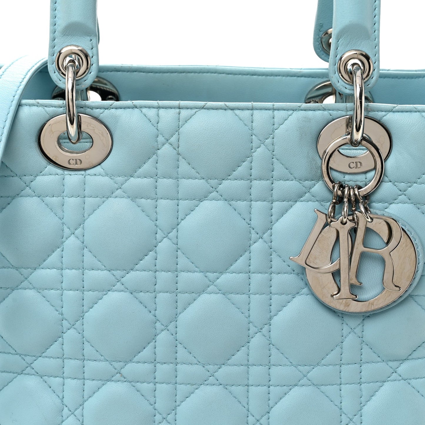 Lambskin Cannage Medium Lady Dior Light Blue