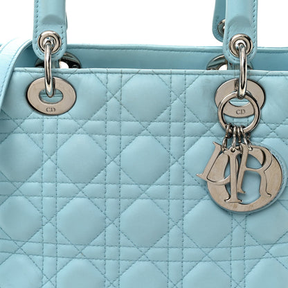 Lambskin Cannage Medium Lady Dior Light Blue