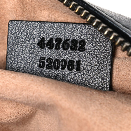 Calfskin Matelasse Small GG Marmont Chain Shoulder Bag Black