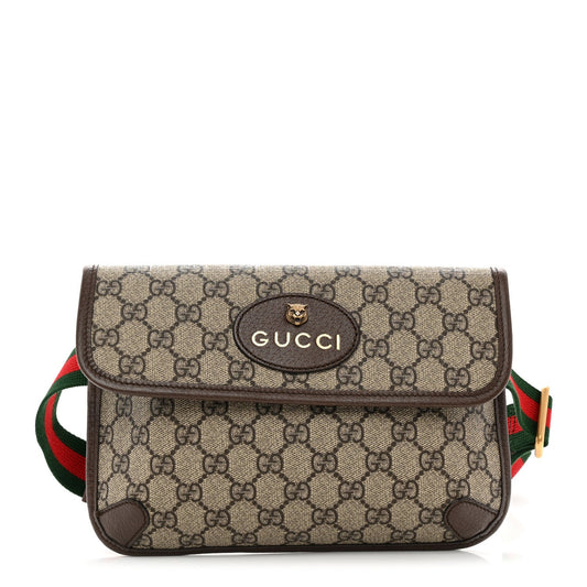 GG Supreme Monogram Neo Vintage Web Belt Bag Brown