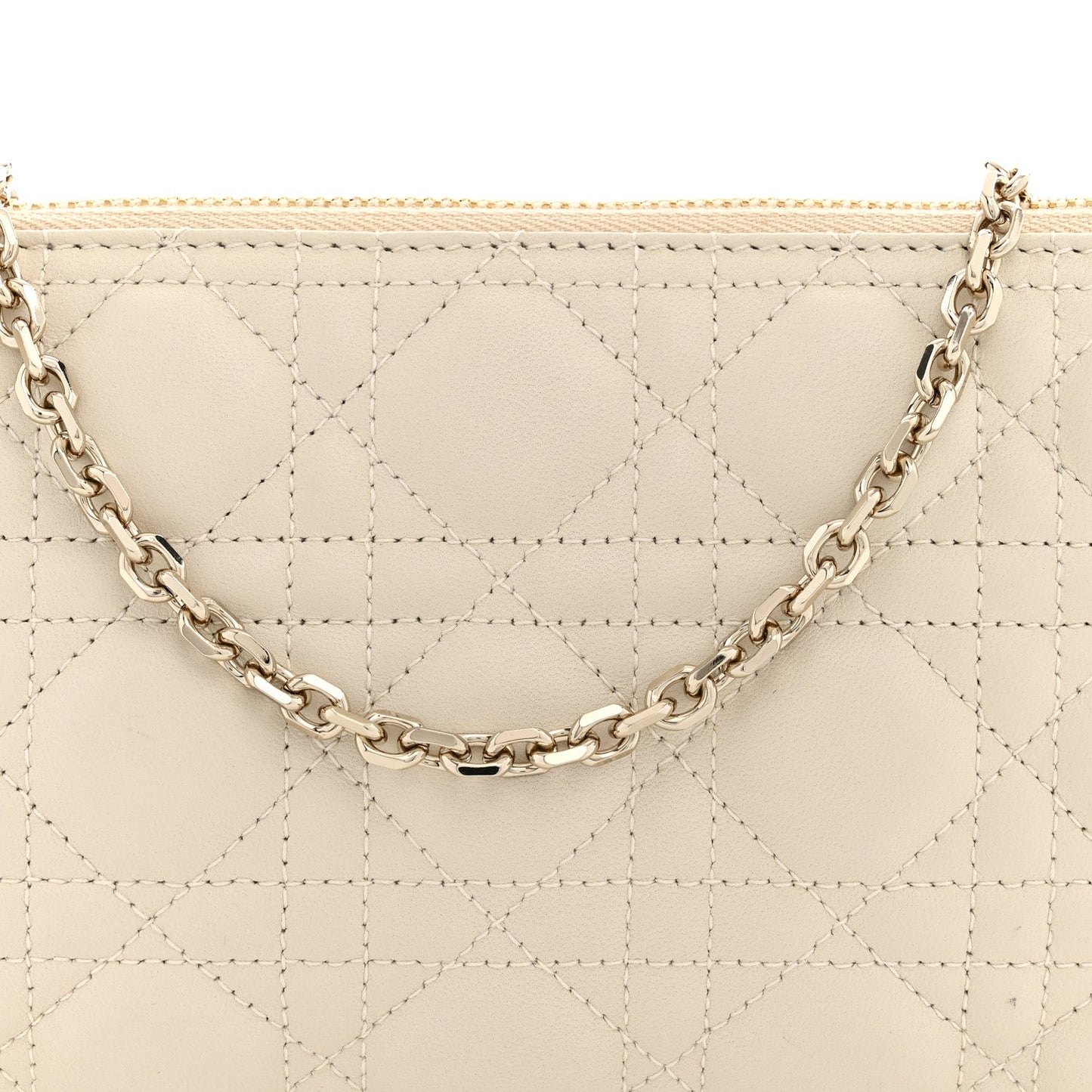 Lambskin Cannage Dior Club Bag  Dusty Ivory