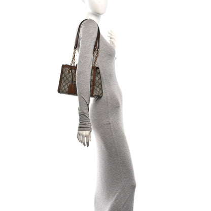 GG Supreme Monogram Calfskin Small Padlock Tote Beige Ebony Tuscany