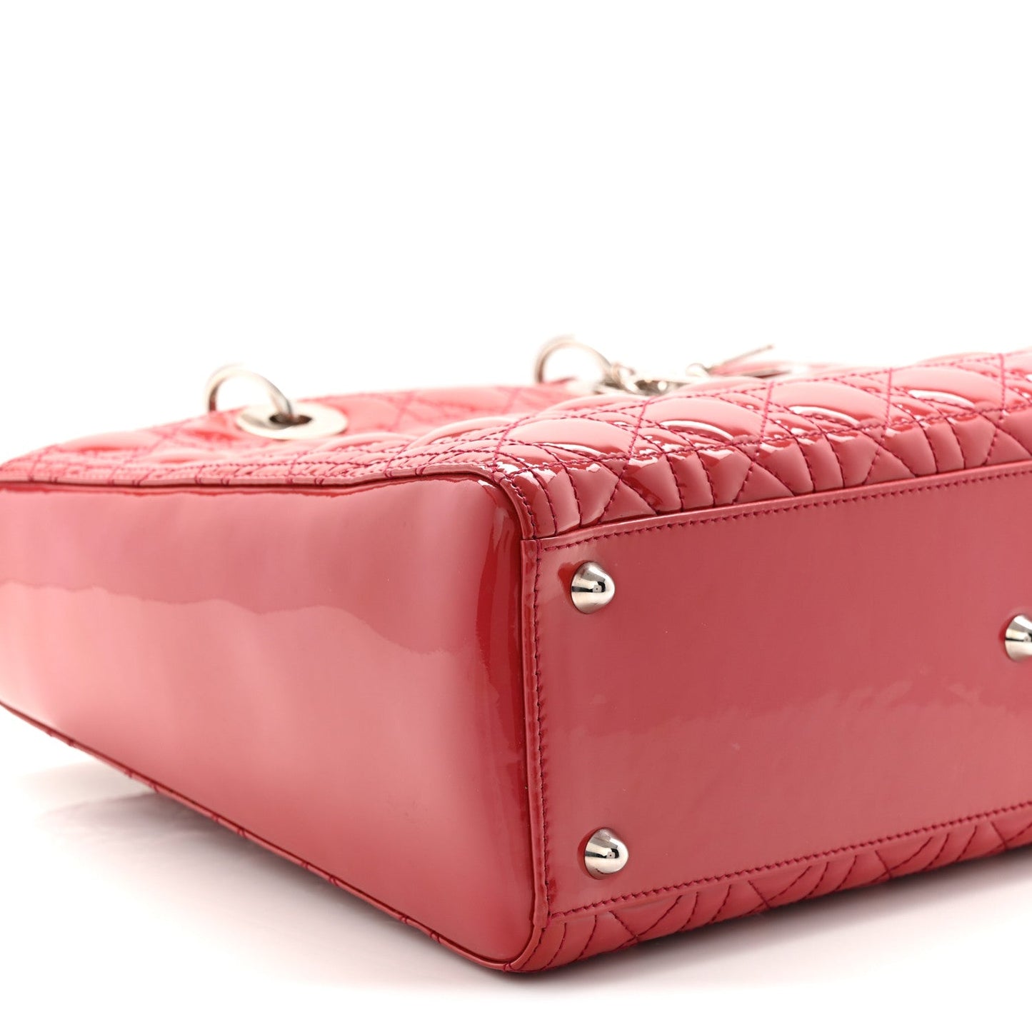 Patent Cannage Large Lady Dior Fuchsia